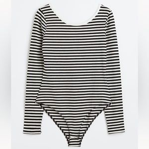 Low Backed Striped Bodysuit